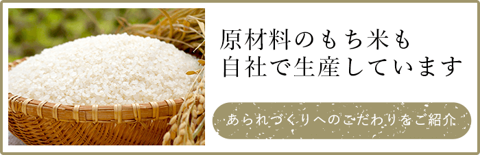 原材料のもち米も自社で生産しています あられづくりへのこだわりをご紹介